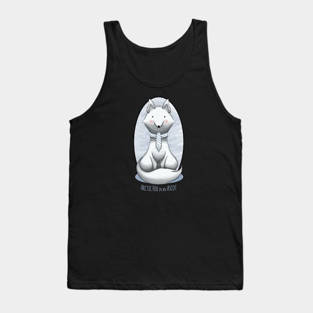 Arctic Fox in an Ascot Tank Top by Art by Angele G